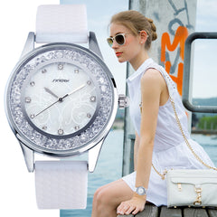 SINOBI Women's Silicone Diamonds Wristwatch