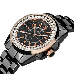 Bling Rhinestone SINOBI Luxury steel Quartz Watch Women