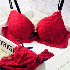 Women Lace Bra Sets Three-breasted Bra Underwear Outfits Cup A B C