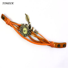 Women Watches Fashion Leather Vintage Weave
