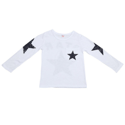 2017 Fashion Kids Boy Toddler Baby Shirts Star Pattern Printed Long Sleeve Tops T-shirt Spring Children Outfits Clothing - jomfeshop