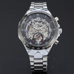 New Skeleton Automatic Watches For Men Stainless Steel Wrist Watch