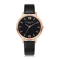 Women Fashion Leather Band Analog Quartz Round Wrist Watch Watches - jomfeshop