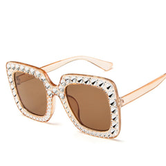 2018 Shining Diamond Sunglasses Women Brand Design Flash Square Shades Female Mirror Sun Glasses Oculos Lunette