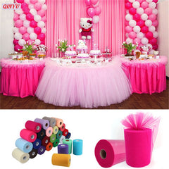 22mX15cm Tulle Roll Spool Tutu Gift Wrap Wedding Table Runner Decoration Birthday Party Baby Shower Event Decoration Supplies 6Z - jomfeshop