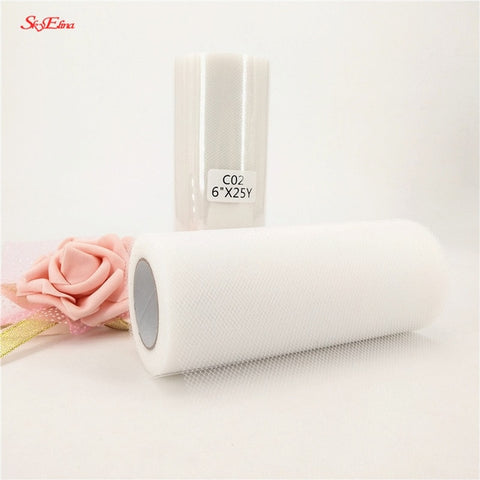 22mX15cm Tulle Roll Spool Tutu Gift Wrap Wedding Table Runner Decoration Birthday Party Baby Shower Event Decoration Supplies 6Z - jomfeshop