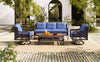 4 Pieces Patio Furniture Set with Swivel Chairs, Outdoor Wicker Sofas