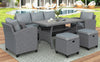 6-Piece Outdoor Rattan Wicker Set Patio Garden Backyard Sofa, Chair,