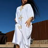 Gold Embroidery Long Kaftan Dresses V Neck Caftan Dress Beach Cover Ups For Women Embroidery - Elegant & Flowy Design - Soft & Breathable Fabric - Perfect for Beach Vacations, Poolside & Loungewear - Ideal Gift for Women