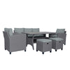 6-Piece Outdoor Rattan Wicker Set Patio Garden Backyard Sofa, Chair,