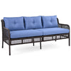 4 Pieces Patio Furniture Set with Swivel Chairs, Outdoor Wicker Sofas