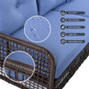 4 Pieces Patio Furniture Set with Swivel Chairs, Outdoor Wicker Sofas