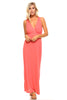 Women's Halter Maxi Dress with Cross Back Straps