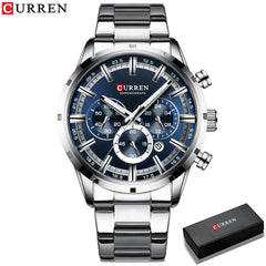 Curren Men's Fashion Watch Luxury Quartz Wristwatch Waterproof Chronograph Top Brand Relogio Masculino