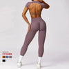 Spring 2024 Brushed Back Yoga Suit Skinny Running Sports Suit Outwear Quick-Drying Workout Clothes Two-piece Set