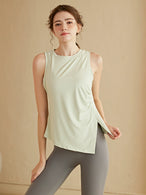 Fancy Irregular Slit Professional Outwear Yoga Clothes