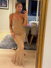 Accessible Luxury Nude Color Glitter Niche Sling Dress