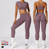 Spring 2024 Brushed Back Yoga Suit Skinny Running Sports Suit Outwear Quick-Drying Workout Clothes Two-piece Set