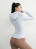 Jiumaiyipin Hooded Nude Feel Women's Long-Sleeved Slim-Fit Jacket