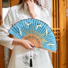 Hand Held Fan Blank White DIY Chinese Style Black Vintage Hand Fan