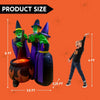 6 FT Tall Halloween Inflatables Three Witch Around Cauldron with Flame Light Inflatable Yard Decoration Blow Up Inflatables