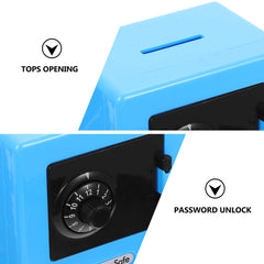 Creative Cartoon Money Box Rotating ATM Style with Password for Kids Coin Saving Deposit Safe Box with Combination Lock