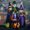 6 FT Tall Halloween Inflatables Three Witch Around Cauldron with Flame Light Inflatable Yard Decoration Blow Up Inflatables