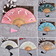 Hand Held Fan Blank White DIY Chinese Style Black Vintage Hand Fan