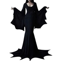 Morticia Addams Dress Women Vampire Bat Dress Costume Adams Family Cosplay Halloween Outfit Masquerade Party Cosplay Gothic Dres