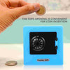 Creative Cartoon Rotating Money Box Mini Kids Coin Saving Piggy Bank with Combination Lock ATM Style Deposit Safe Box