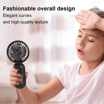 Portable Rechargeable Mini Air Cooler USB Fan 4 Gears 3 Speeds Low Noise Handheld Electric Cooling Fan for Portable Use
