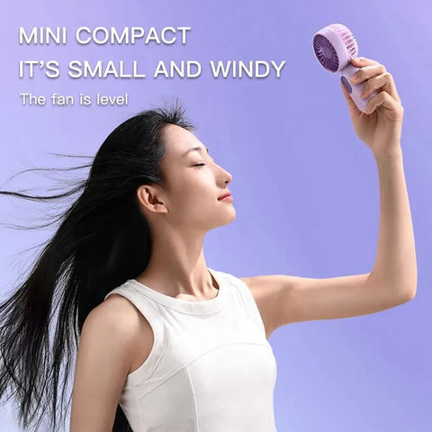 Portable Handheld Mini Fan USB Rechargeable High Wind Power Desktop Summer Gift for Students Eye Catching Short Length