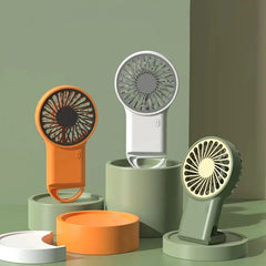 2024 New Arrival Mini Wind Air Cooling Handheld Fan Rechargeable USB Desktop with Hook Eye Catching Short Length