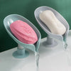 Leaf Shape Drain Soap Holder 2pcs Set Suction Cup Drying Rack for Shower Sponge Kitchen Bathroom Accessories