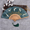 Hand Held Fan Blank White DIY Chinese Style Black Vintage Hand Fan