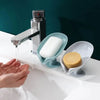 Leaf Shape Drain Soap Holder 2pcs Set Suction Cup Drying Rack for Shower Sponge Kitchen Bathroom Accessories