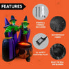 6 FT Tall Halloween Inflatables Three Witch Around Cauldron with Flame Light Inflatable Yard Decoration Blow Up Inflatables