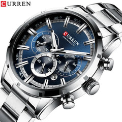 Curren Men's Fashion Watch Luxury Quartz Wristwatch Waterproof Chronograph Top Brand Relogio Masculino