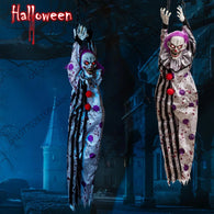 Halloween Scary Decorations Electric Voice-activated Hanging Ghost Clown Hanging Ghost Haunted House Horror Decoration Props