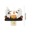 2024 Ghost Campfire Flickering Nightlight 2 Ghosts Roasting Plug Wall Spooky Fire Marshmallow Night Light for Halloween Decor