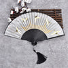 Hand Held Fan Blank White DIY Chinese Style Black Vintage Hand Fan