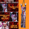 Halloween Animatronic Hanging Decoration Animated Talking Scary Clown with Chain Red Eyes Sound &Touch Activated Electric Horror