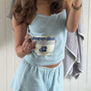 Women Pajama Set, Flower Print Sleeveless Camisole with Shorts Sleepwear Loungewear