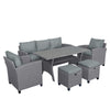 6-Piece Outdoor Rattan Wicker Set Patio Garden Backyard Sofa, Chair,