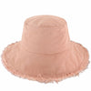 Wide Brim Frayed Bucket Hat