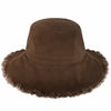 Wide Brim Frayed Bucket Hat