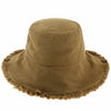 Wide Brim Frayed Bucket Hat