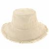 Wide Brim Frayed Bucket Hat