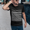 Mens T-Shirt with Lines in Black