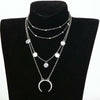 🌙 Crescent Horn Moon Layered Necklace – 4 Layers